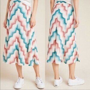 Anthropologie Maeve Boho Chevron Knit Midi Skirt M